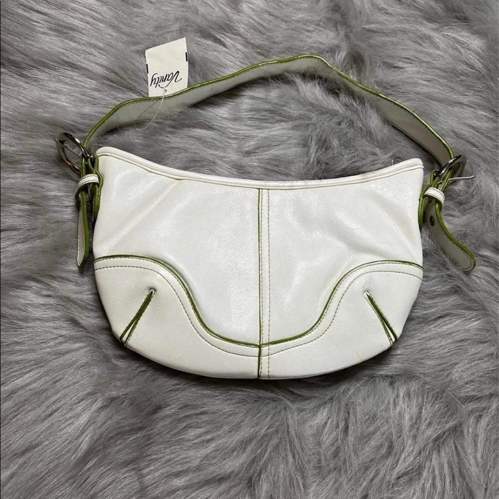 Vanity white and olive green purse
